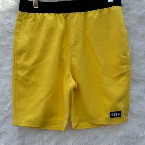 Neff boys Yellow swim Shorts